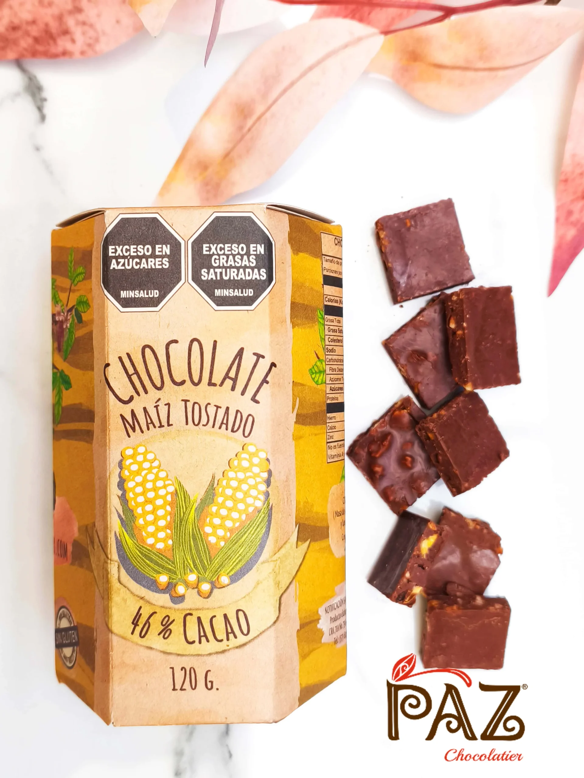Maíz Crocante con Chocolate 46% cacao 120g