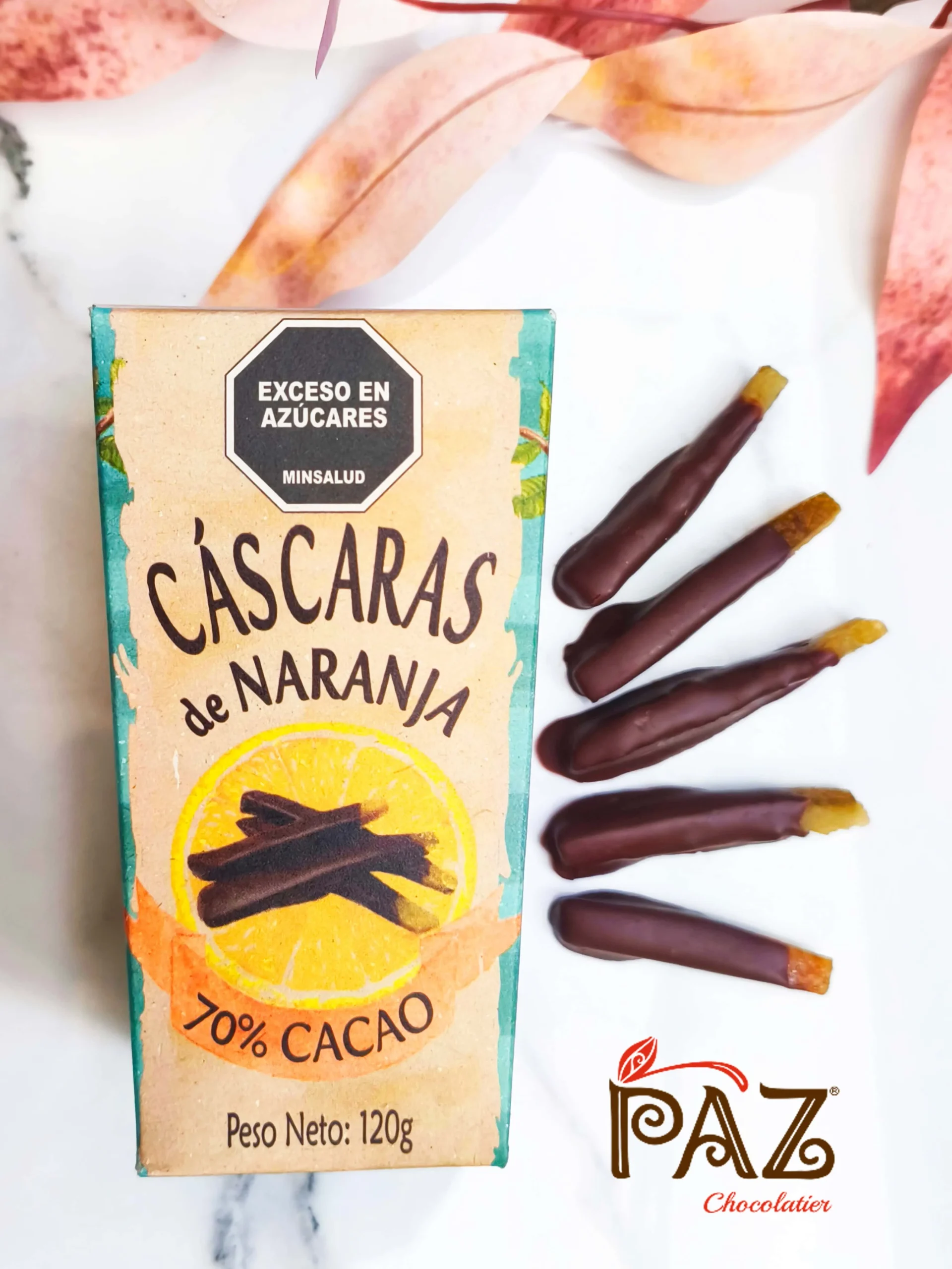 Cáscaras de Naranja con Chocolate Negro 120g
