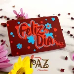 Feliz día tarjeta en chocolate